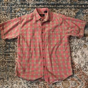 Vintage Short Sleeve Plaid Button-Up